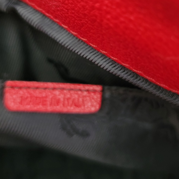 Burberry Red Pebbled Leather Satchel Handbag - Picture 13 of 14